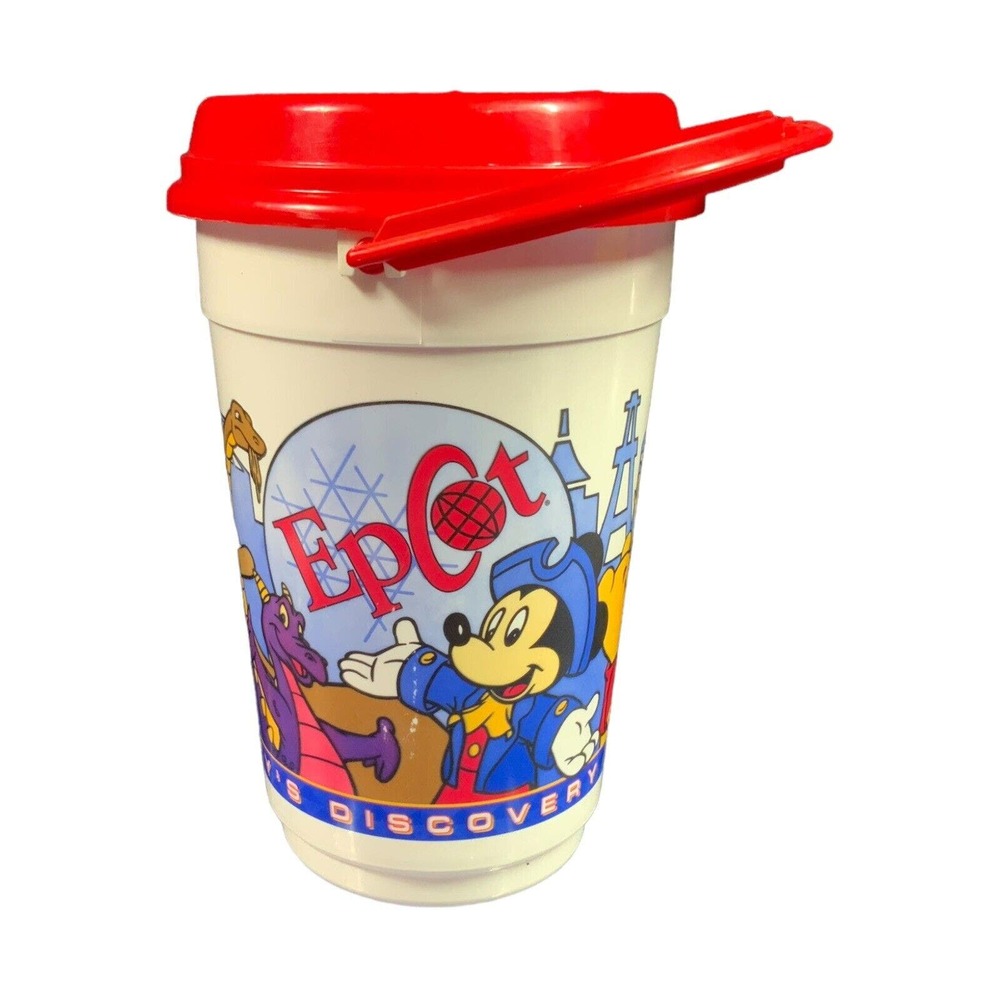 Disney's Epcot Orville Redenbacher Large Red Popcorn Bucket Vintage Whirley 1993